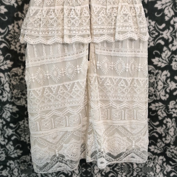 COPY - AEO Crochet Mesh Overlay Peplum Sleeveless Dress FINAL PRICE - Picture 6 of 11